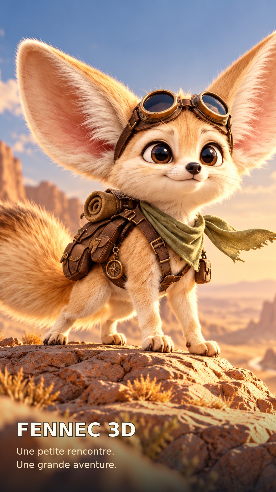 Aperçu du fond d’écran du fennec aventurier pour téléphone